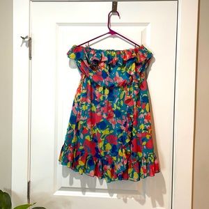 Strapless floral dress